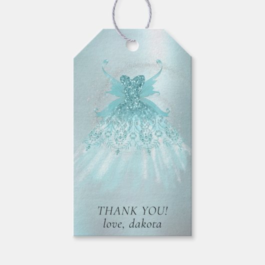Fairy Wing Mint Gown | Luxe Green Pearl Dank u Cadeaulabel (Voorkant)