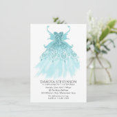 Fairy Wing Mint Gown | Luxe Pearl Green Aqua Sheen Kaart (Staand voorkant)