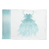 Fairy Wing Mint Gown | Luxe Pearl Green Aqua Sheen Kussensloop (Achterkant)