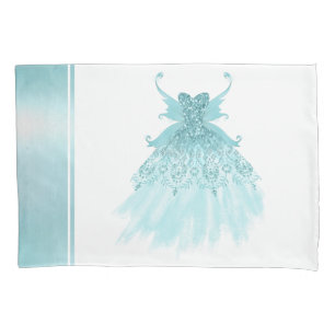 Fairy Wing Mint Gown Luxe Pearl Green Aqua Sheen Kussensloop