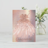 Fairy Wing Roos Gold Gown | Terracotta Coral Sheen Kaart (Staand voorkant)