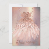 Fairy Wing Roos Gold Gown | Terracotta Coral Sheen Kaart (Voorkant)