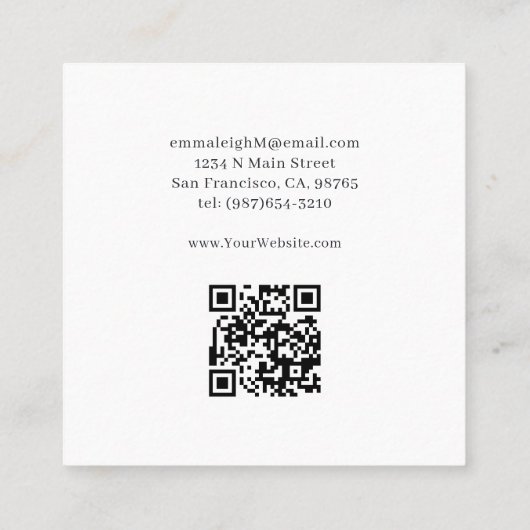 Fairy Wing Sieraden Delights Vierkante Visitekaartje (Achterkant)