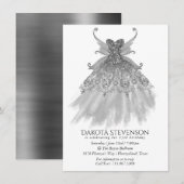 Fairy Wing Silver Gown | Platinum Folie Faux Sheen Kaart (Voorkant / Achterkant)