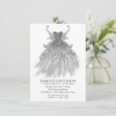Fairy Wing Silver Gown | Platinum Folie Faux Sheen Kaart (Staand voorkant)