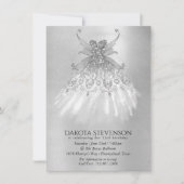 Fairy Wing Silver Gown | Platinum Folie Faux Sheen Kaart (Voorkant)