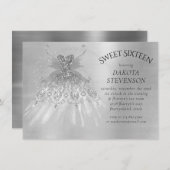 Fairy Wing Silver Gown | Platinum Folie Faux Sheen Kaart (Voorkant / Achterkant)