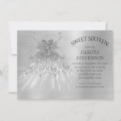 Fairy Wing Silver Gown | Platinum Folie Faux Sheen Kaart (Voorkant)