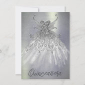 Fairy Wing Silver Gown | Platinum Folie Faux Sheen Kaart (Voorkant)