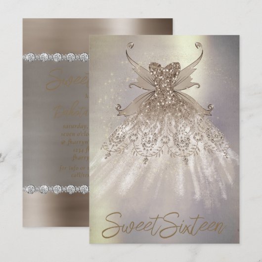 Fairy Wing Taupe Gown | Champagne Elegant Sheen Kaart (Voorkant / Achterkant)