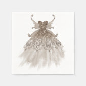 Fairy Wing Taupe Gown | Champagne Elegant Sheen Servet (Voorkant)