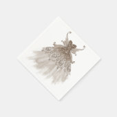 Fairy Wing Taupe Gown | Champagne Elegant Sheen Servet (Hoek)