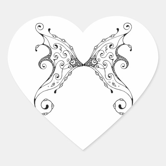 Fairy Wings Hart Sticker (Voorkant)
