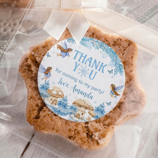 Fairy Winter Onederland Verjaardag Ronde Sticker