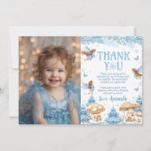 Fairy Winter Wonderland Birthday Photo Bedankkaart (Voorkant)