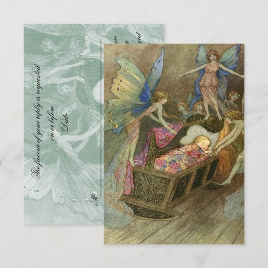 Fairy Wishes rsvp Kaartje (Voorkant / Achterkant)