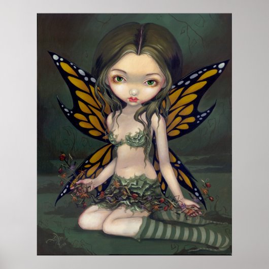 Fairy with Dried Flowers ART PRINT fantasy faery (Voorkant)