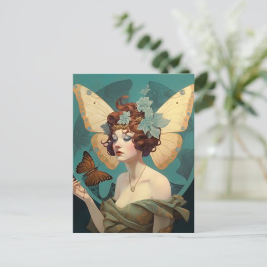 Fairy Woman Fantasy Art Briefkaart (Staand voorkant)