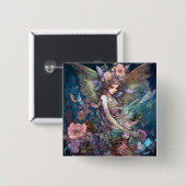 Fairy Woman Fantasy Art Vierkante Button 5,1 Cm (Voorkant /achterkant)