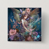 Fairy Woman Fantasy Art Vierkante Button 5,1 Cm (Voorkant)
