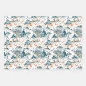 Fairy Woodland Animals Blue Inpakpapier Vel (Voorkant)