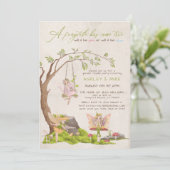 Fairy Woodland Baby Gender Reopenbaart Shower Kaart (Staand voorkant)