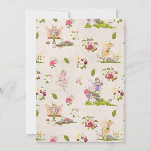 Fairy Woodland Baby Gender Reopenbaart Shower Kaart (Achterkant)