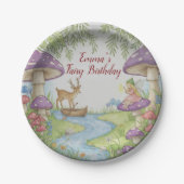 Fairy Woodland Birthday Paper Plate Papieren Bordje (Voorkant)