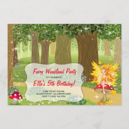 Fairy Woodland Birthday Party Invitations Kaart