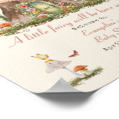 Fairy Woodland Girl Baby shower Welkom Poster (Hoek)