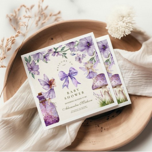Fairy Woodland Meisje Baby shower Servet