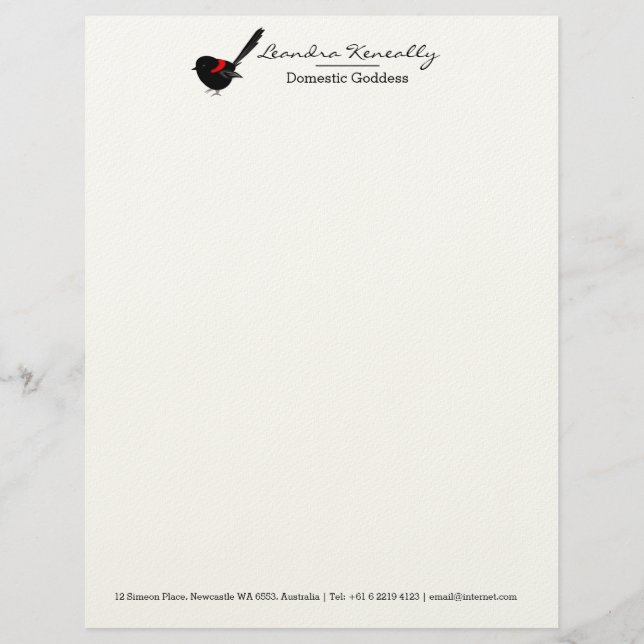 Fairy Wren Briefhoofd (Voorkant)