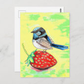 Fairy Wren schilderij Briefkaart (Voorkant / Achterkant)