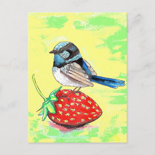Fairy Wren schilderij Briefkaart (Voorkant)