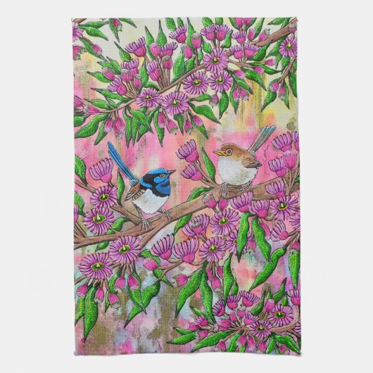 Fairy Wren Tea Towel Theedoek (Verticaal)