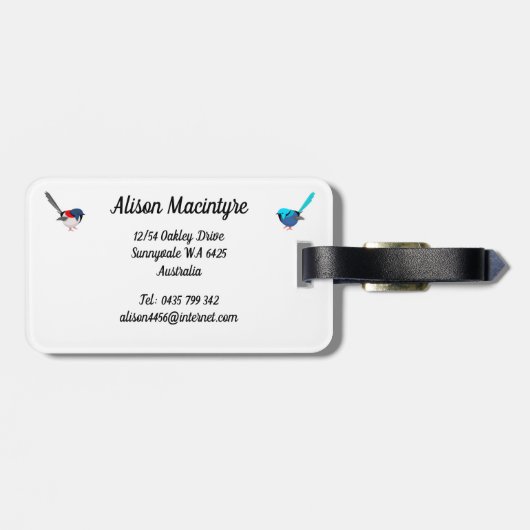 Fairy Wrens Bagagelabel (Achterkant horizontaal)