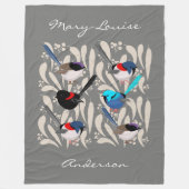 Fairy Wrens Fleece Deken (Voorkant)