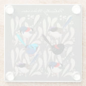 Fairy Wrens Glazen Onderzetter (Achterkant)