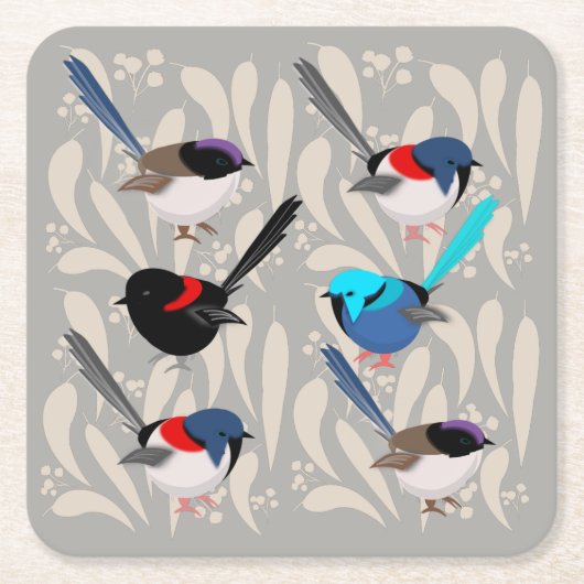 Fairy Wrens Kartonnen Onderzetters (Voorkant)