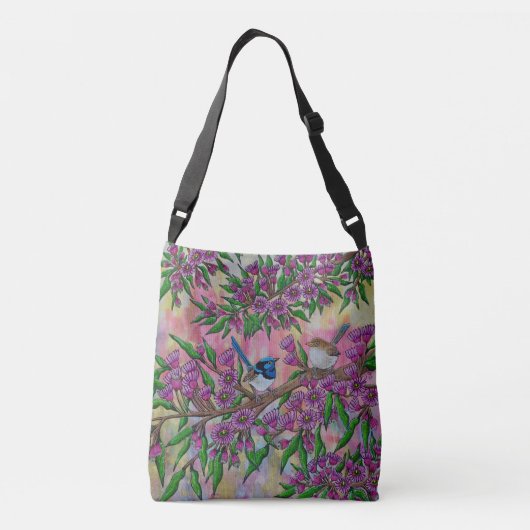 Fairy Wrens Messenger canvas tas (Achterkant)