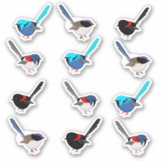 Fairy Wrens Sticker (Voorkant)