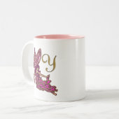 Fairy Y Monogram Tweekleurige Koffiemok (Voorkant links)