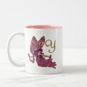 Fairy Y Monogram Tweekleurige Koffiemok (Links)