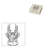 Fairy zitten op een paddenstoel rubberstempel (Gestempeld)