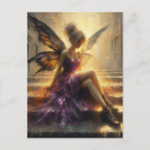 Fairy zitten op stappen briefkaart (Voorkant)