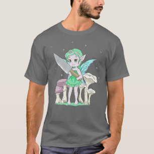 Fairycore Aesthetic Kawaii Fairy Holding A Knife C T-shirt