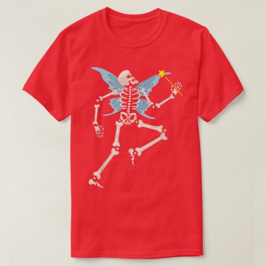 Fairycore Aesthetic Skeleton Fairy Grunge Goth T-shirt (Design voorkant)
