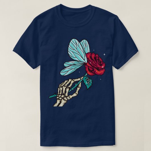 Fairycore Aesthetisch Roos Skeleton Fairy Core Gru T-shirt (Design voorkant)