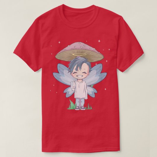 Fairycore Aesthetische Chibi Fairy Anime Boy Angel T-shirt (Design voorkant)