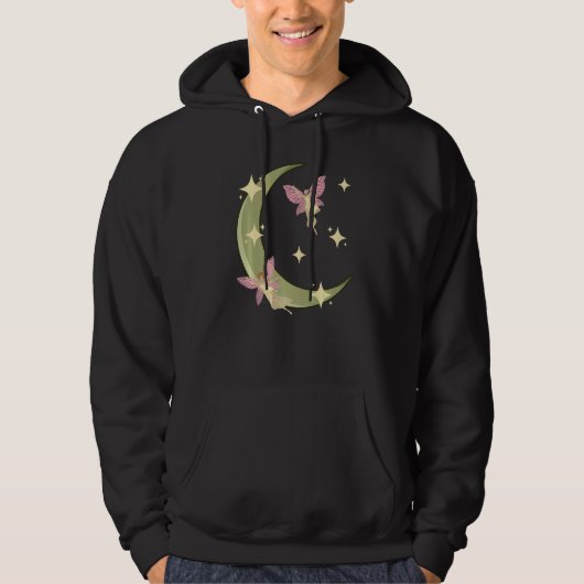 Fairycore Aesthetische Fairy Core Grunge Crescent Hoodie (Voorkant)